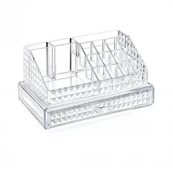 BLACKSTONE KRC-021 DIAMOND (ÇEKMECELİ+16 BÖLME) MAKYAJ & TAKI ORGANİZERİ (MİKA KRİSTAL PLASTİK) (23.3X13.5X11.5CM)*12