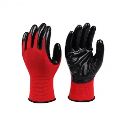 BY ELİ  ( SOFT ) ( KIRMIZI & SİYAH ) POŞETLİ İŞÇİ ELDİVENİ ( NO-10XL )*12X50