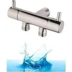 Çift Çıkışlı Musluk 1/2-1/2 Çıkışlı Aç Kapa (Duş Spirali Hortumu Uyumlu)