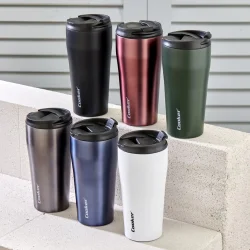 COOKER CKR-2049 ( 400ML ) MUG TERMOS BARDAK RENKLİ ( PASLANMAZ ÇELİK & KAYDIRMAZ TPR TABAN & SIZDIRMAZ KAPAK)*24