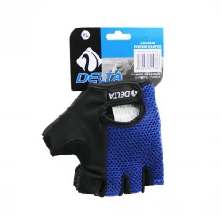 DELTA ARMOUR FITNESS GLOVES ( XL ) ( PARMAKSIZ & FİLELİ ) SPORCU ELDİVENİ ( MAVİ /SİYAH )*50