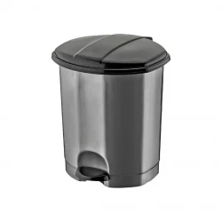 DÜNYA-01013-400&410 ( SİYAH & GRİ ) ( 18LT ) ( PEDALLI ) ÇÖP KOVASI PLASTİK ( 305X301X390MM )*6=K