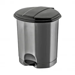 DÜNYA-01014-400&410 ( SİYAH & GRİ ) ( 30LT ) ( PEDALLI ) ÇÖP KOVASI PLASTİK ( 358X350X470MM )*4=K