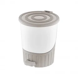 DÜNYA-01071-407 ( KUM BEJİ ) PASTEL ( LÜX ) ( 26LT ) ( PEDALLI ) ÇÖP KOVASI PLASTİK ( 380X343X398MM )*4=K