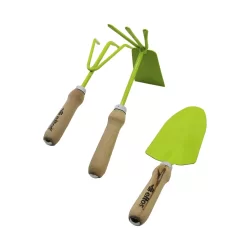 ELTOS EBS-003 ( 3PCS ) BAHÇE HOBİ SETİ ( RENKLİ METAL ) ( ÇİFT BAŞLI ÇAPA & 3 DİŞLİ TIRMIK & KÜREK ) (AHŞAP SAPLI)*24