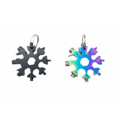 EMG SNOW EDC TOOL HRD-143 ( 8-BAŞLI & 19-FONKSİYONLU ) ( ALYAN SETİ ANAHTARLIK )( KAR TANESİ MODELİ YUVARLAK )*10X36