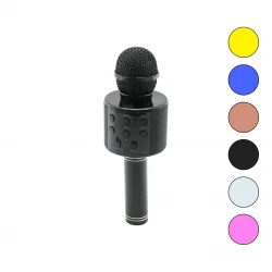 HANDHELD KTV WS-858 PLATOON PL-2463 WİRELESS (MİKROFON) KARAOKE & HOPARLÖR (USB ŞARJLI) (USB & TF & AUX) (RENKLİ KROM KAPLAMA) (PİL:800mAh & DC 5V)*50