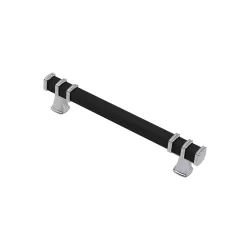 İBİCO-964 ( 12.8CM ) ( YÜZÜK KROM & KULP SİYAH ) ( KARE ) ÇEKMECE KULP*10X5