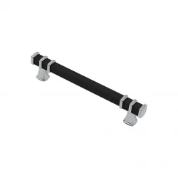 İBİCO-964 ( 12.8CM ) ( YÜZÜK KROM & KULP SİYAH ) ( KARE ) ÇEKMECE KULP*10X5