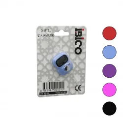 İBİCO İ12-001 ( ZİKİRMATİK DİJİTAL ) PARMAK SAYAÇI ( MİX RENKLİ SAYAÇ ) ( ŞEFFAF PLASTİK KORDON )*100X10