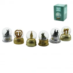 İBİCO İ12-079 ( KÜÇÜK  BOY & 6.5CM ) ( PİLLİ & IŞIKLI ) KAR KÜRESİ CAM ( ESKİTME İNSAN FİGÜRLÜ & DESEN MİX ) RENKLİ*48