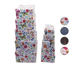 İBİCO İ12-099 ( 10PCS ) ( D.DÖRTGEN ) ( MİX DESEN ) KARTON HEDİYE KUTUSU ( 34X26--------16.8X10.8 )*4=K