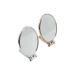 İBİCO İ15-018 -950-1 ( OVAL ) ( 6.5=16.5X13CM ) MAKYAJ AYNASI ( ÇİFT TARAFLI ) ( BRONZ & GÜMÜŞ PLS.ÇERÇEVE ) ( KATLANIR AYAKLI )*72