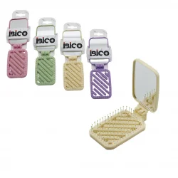 İBİCO İ15-034 ( DİKDÖRTGEN ) ( KATLANIR ) ( ÇOCUK ) AYNALI TARAK = DELİKLİ ( RENKLİ PLASTİK ) ( 2X8.75=17.5CM )*48X10