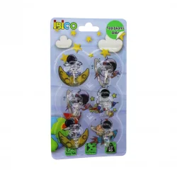 İBİCO İ17-004 ( 6PCS ) ( ASTRONOT RESİMLİ ) ( METAL UÇLU ) ( ŞEFFAF PVC YAPIŞKANLI ) ASKI ( 2KG.TAŞIMA )*12X24
