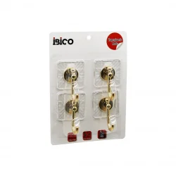 İBİCO İ17-017 ( 4PCS ) ( GOLD ) ( KROM GÖRÜNÜM ) PLASTİK ASKI ( YAPIŞKANLI=ŞEFFAF MİKA KRİSTAL PLAKA=ÇATLAK DESEN ) ( 6KG )*30X4