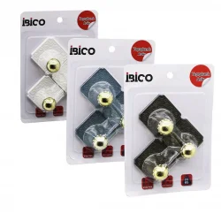 İBİCO İ17-019 ( 3PCS = TEKLİ ) ( GOLD UÇLU ) PLASTİK ASKI ( YAPIŞKANLI MONTAJ=RENKLİ MİKA KRİSTAL PLAKA ) (2KG)*12X14