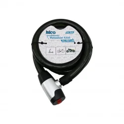 İBİCO İ18-068 ( ANAHTARLI ) ( AÇ-KAPA KİLİT KAPAKLI ) MOTOR & BİSİKLET KİLİT ( ÇELİK TEL ) ( SİYAH ŞEFFAF KILIF ) ( 24MMX150CM )*30