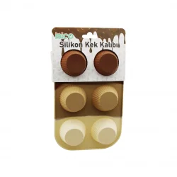 İBİCO İ22-002 ( KLASİK ÇİZGİLİ ŞEKİL) ( 6LI & MİNİ ) (SİLİKON) MUFFİN KEK KALIP ( ASKILIKLI KARTELA )*10X12