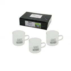 İBİCO İ22-139 ( KULPLU ) ( GOOD MORNING & KALIN ÇİZGİLİ CAM ) KAHVE YANI BARDAK ( 90ML )*48=K