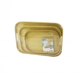 İBİCO İ22-271 ( DİKDÖRTGEN & 3 BOY ) BAMBU AHŞAP TEPSİ SETİ ( 22X33--28X40--33X45CM )*12