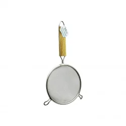 İBİCO İ22-302 ( 14CM ) ( AHŞAP SAPLI ) ( 2 KULAKLI ) TEL SÜZGEÇ ( METAL ÇERÇEÇEVE )*10X24