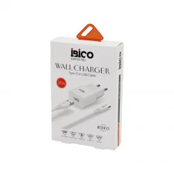 İBİCO İB-3003 ( USB TO=( TYPE-C ) (SET) (EV BAŞLIK + KABLO=1MT) TELEFON ŞARJ (HIZLI) ( 3.0A ) (9V-12V )*5X20