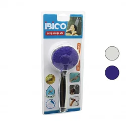 İBİCO K13-033 (KÜÇÜK) (YUVARLAK & BOMBELİ=8CM) DUŞ BAŞLIK (KADEMELİ) (KROM GÖVDE-BEYAZ-RENKLİ ZEMİN)(SAP:11.5CM)*110