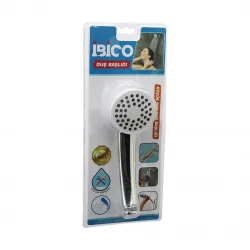 İBİCO K13-036 (KÜÇÜK) (YUVARLAK & BOMBELİ=6.7CM) DUŞ BAŞLIK (VAKUMLU) (KROM GÖVDE-BYZ ZEMİN-SYH İĞNE)(SAP:11.5CM)*110 kpy161