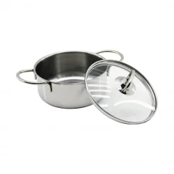 İBİCO K22-012 ( 14CM ) ( CAM KAPAK ) ( MİNİ)  ÇELİK TENCERE*40