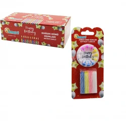 İM@-808 İM@-282 ( 15PCS ) ( İNCE ) ( RENKLİ ) DOĞUM GÜNÜ MUMU ( RENKLİ PLASTİK TUTACAK )*24X24