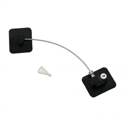 KINETEX KTX-3331 ( SİYAH PLAKA ) ( HALATLI ) EMNİYET KİLİT ( 5X6CM YAPIŞKANLI MONTAJ=2PCS PLAKA ) ( HALAT=18.8CM )*300