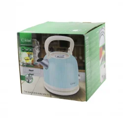 KİWİ KK-3340B (MAVİ) (NOSTALJİ DEMLİK MODEL) (ÇELİK) KETTLE SU ISITICI (2.2LT) (1800W) (PASLANMAZ ÇELİK GÖVDE& GİZLİ RESİZTANS)*4