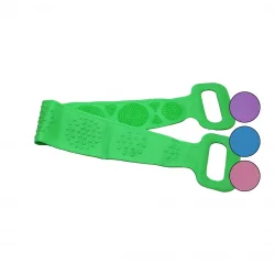 MAPA MP-018 ( RENKLİ SİLİKON ) BANYO LİF DUŞ ( SIRT KESESİ ) (ÇİFT YÜZEY = FIRÇALI & NOKTALI ) ( 65CM + ESNER=100CM )*6X40