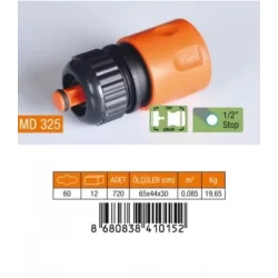 MEDALYAN MD-325 ( 1/2 ) HORTUM BAĞLANTI ADAPTÖRÜ ( STOPLU )*60X12