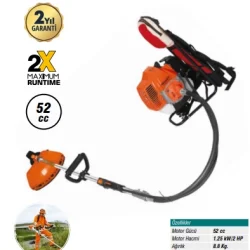 Meşem Benzinli Ot Biçme Motoru Sırt Çantalı 52cc  138