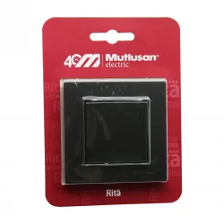 MUTLUSAN RİTA-2220 401 0295( B ) ( BLİSTERLİ & KARTLI ) ( FÜME & TEKLİ ANAHTAR ) VİDALI & ÇERÇEVELİ*12X1