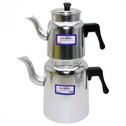 NURAKLAR ( NO-5 ) LÜKS ALÜMİNYUM ÇAYDANLIK TAKIMI*12