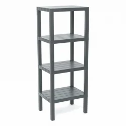 OMBEG OM-0220-2115 ( 4 ( DÜZ ) RAFLI & GRİ ) MODÜLER ÜNİTE PLASTİK*6