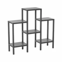 OMBEG OM-1108-0150 ( 6 ( DÜZ ) RAFLI & GRİ ) MODÜLER ÜNİTE PLASTİK*4