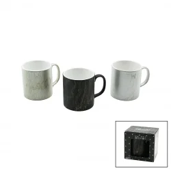 OS-PA ( SİYAH & MERMER DESENLİ ) SERAMİK KUPA BARDAK*36=K