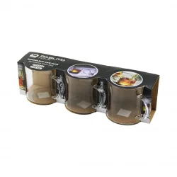 PABLITO HOME PBT-589 ( 3PCS ) ( 350ML & TOMBUL ) (KULPLU) CAM KUPA BARDAK (BROSİLİKAT) (TERMİSİL & ISIYA DAYANIKLI)*16=K