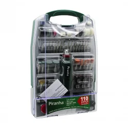 PİRANHA PRT-9112 (110PCS) (MİNİ TAŞLAMA & GRINDER) (ÇOK AMAÇLI) SET (ELEKTRİKLİ EL MOTORU) (DC 12V) ( 16000 RPM )(PARLATMA)*10
