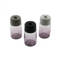QLUX C-00271 ( STAR OVAL ) ( RENKLİ CAM ) TUZLUK & BAHARATLIK ( 100CC ) ( RENKLİ PLASTİK KAPAK= 3 SİTİL DÖKÜM ) *30=K