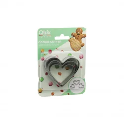 QLUX L-00557 ( 3 BOY & KALP ) ( METAL ) KURABİYE KALIP*48