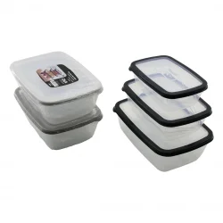 QLUX L-00764 BİO SAVER (3PCS= 1200-1900-3200ML) SIZDIRMAZ SAKLAMA KABI SET (ŞEFFAF PLS.KAP*6=K