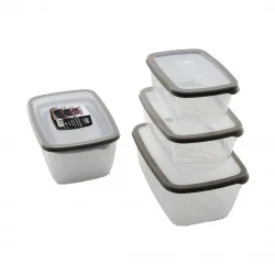 QLUX L-00772 BİO EXTRA ( 3PCS= 1600-2800-4600ML ) SIZDIRMAZ SAKLAMA KABI SET (ŞEFFAF PLS.KAP)*8=K