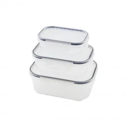 QLUX L-00879-2 ( 3PCS ) QUİCK SIZDIRMAZ SAKLAMA KABI SETİ (ŞEFFAF KAP & BUĞULU-CONTALI KAPAK) ( 500-1000-1700ML)*16