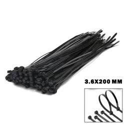 ŞAHİN TOOLS ŞHT-174 ( SİYAH ) ( 3.6X200MM ) PLASTİK CIRT KELEPÇE ( 100PCS )*200