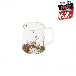 SDR-A5 ( 350ML & KULPLU ) ( ÇİFT CİDARLI & ÇİÇEKLİ ) CAM BARDAK*100=K